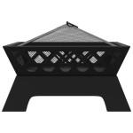 vidaXL Vatră de foc cu vătrai, 50 cm, oțel, XXL vidaXL Vatră de foc cu vătrai, 50 cm, oțel, XXL