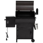 vidaXL Grătar cu peleți și coș, negru, 104 cm, fier vidaXL Grătar cu peleți și coș, negru, 104 cm, fier