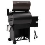vidaXL Grătar cu peleți și coș, negru, 104 cm, fier vidaXL Grătar cu peleți și coș, negru, 104 cm, fier