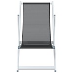 vidaXL Scaune pliante de plajă, 2 buc., gri, aluminiu și textilenă vidaXL Scaune pliante de plajă, 2 buc., gri, aluminiu și textilenă