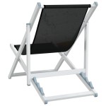 vidaXL Scaune pliante de plajă, 2 buc., negru, aluminiu și textilenă vidaXL Scaune pliante de plajă, 2 buc., negru, aluminiu și textilenă