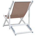vidaXL Scaune pliante de plajă, 2 buc., maro, aluminiu și textilenă vidaXL Scaune pliante de plajă, 2 buc., maro, aluminiu și textilenă