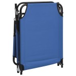 vidaXL Șezlong pliant albastru textil Oxford&oțel vopsit electrostatic vidaXL Șezlong pliant albastru textil Oxford&oțel vopsit electrostatic
