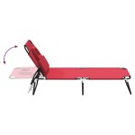 vidaXL Șezlong pliabil roșu țesătură Oxford&oțel vopsit electrostatic