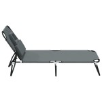 vidaXL Șezlong pliabil gri țesătură Oxford & oțel vopsit electrostatic