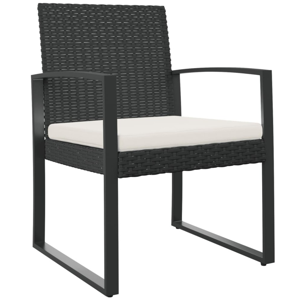 vidaXL Scaune de bucătărie de grădină, 2 buc., negru, rattan PP