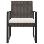 vidaXL Scaune de bucătărie de grădină, 2 buc., negru, rattan PP