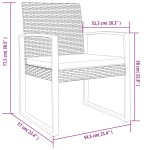 vidaXL Scaune de bucătărie de grădină, 2 buc., negru, rattan PP
