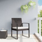 vidaXL Scaune de bucătărie de grădină, 2 buc., maro, rattan PP