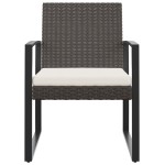 vidaXL Scaune de bucătărie de grădină, 2 buc., maro, rattan PP