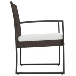 vidaXL Scaune de bucătărie de grădină, 2 buc., maro, rattan PP