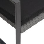 vidaXL Scaune de bucătărie de grădină, 2 buc., gri închis, rattan PP