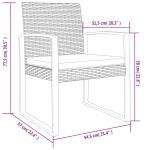 vidaXL Scaune de bucătărie de grădină, 2 buc., gri închis, rattan PP