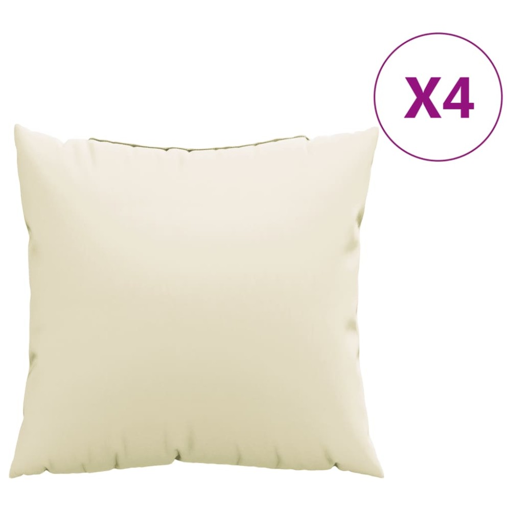 vidaXL Perne de canapea, 4 buc., crem, 40x40 cm, textil