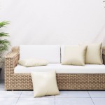 vidaXL Perne de canapea, 4 buc., crem, 40x40 cm, textil vidaXL Perne de canapea, 4 buc., crem, 40x40 cm, textil