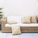 vidaXL Perne de canapea, 4 buc., bej, 40x40 cm, textil vidaXL Perne de canapea, 4 buc., bej, 40x40 cm, textil