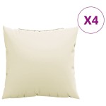 vidaXL Perne de canapea, 4 buc., crem, 50x50 cm, textil