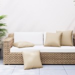 vidaXL Perne de canapea, 4 buc., beige, 50x50 cm, textil vidaXL Perne de canapea, 4 buc., beige, 50x50 cm, textil
