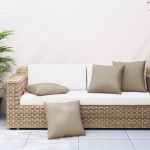 vidaXL Perne de canapea, 4 buc., taupe, 50x50 cm, textil vidaXL Perne de canapea, 4 buc., taupe, 50x50 cm, textil