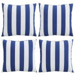 vidaXL Perne decorative, 4 buc., dungi albastru&alb, 60x60 cm, textil