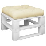 vidaXL Pernă de paleți, crem, 50x50x12 cm, material textil