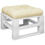 vidaXL Pernă de paleți, crem, 60x60x12 cm, material textil vidaXL Pernă de paleți, crem, 60x60x12 cm, material textil