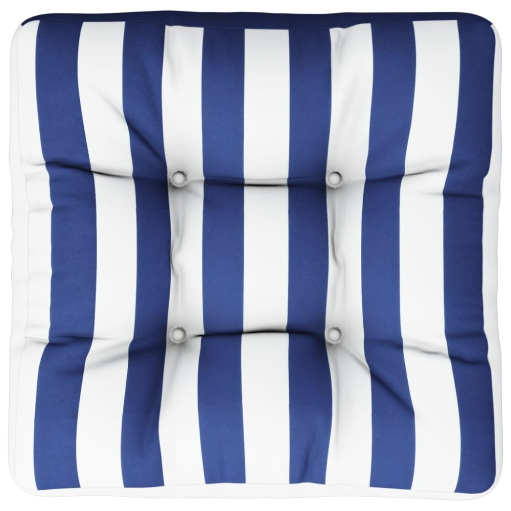 vidaXL Pernă de paleți, dungi albastru/alb, 60x60x12 cm, textil