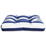 vidaXL Pernă de paleți, dungi albastru/alb, 60x60x12 cm, textil vidaXL Pernă de paleți, dungi albastru/alb, 60x60x12 cm, textil