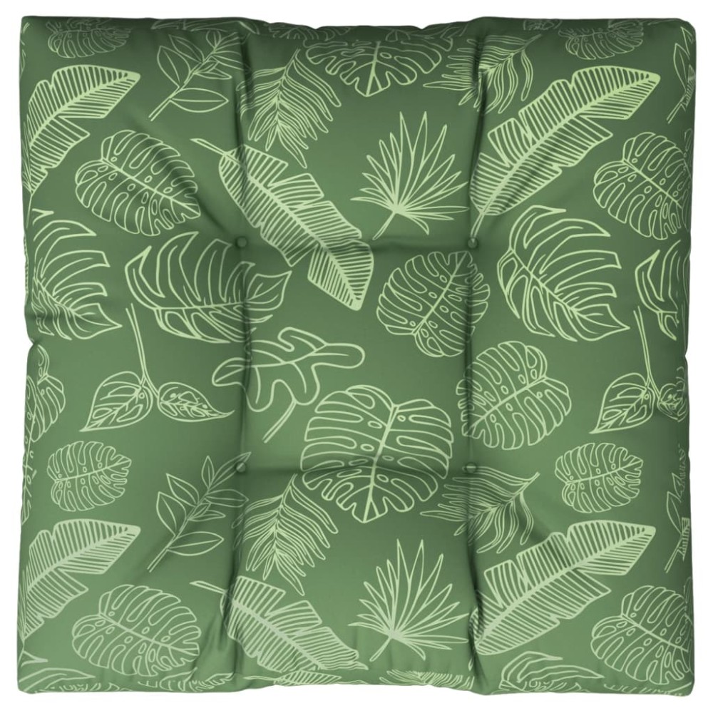 vidaXL Pernă de paleți, 80x80x12 cm, textil, model frunze