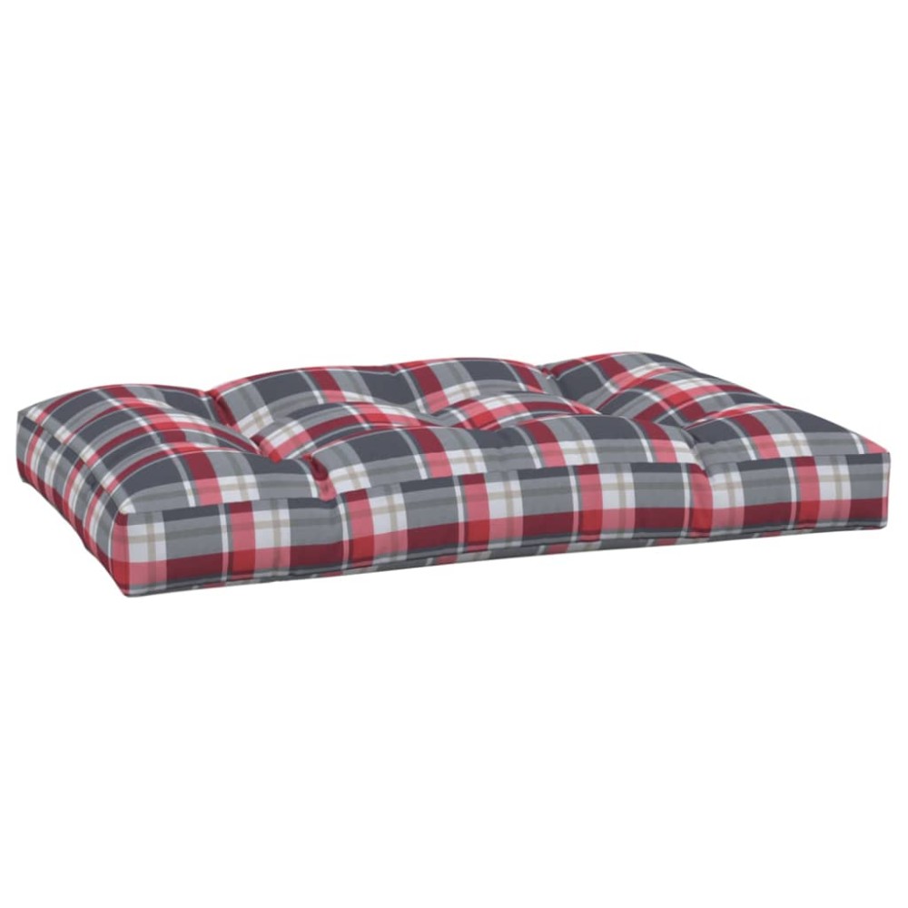 vidaXL Pernă de paleți, roșu carouri, 120x80x12 cm, material textil