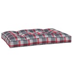 vidaXL Pernă de paleți, roșu carouri, 120x80x12 cm, material textil