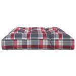vidaXL Pernă de paleți, roșu carouri, 120x80x12 cm, material textil