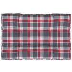 vidaXL Pernă de paleți, roșu carouri, 120x80x12 cm, material textil
