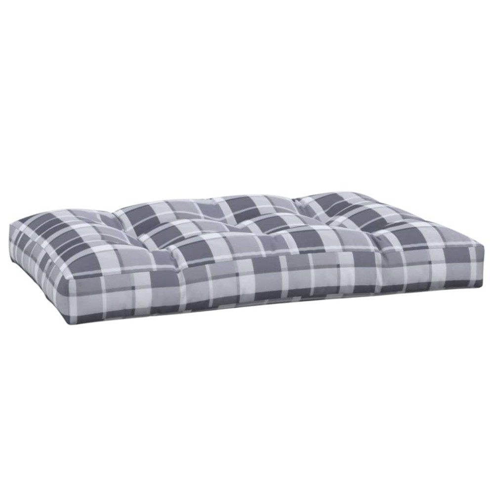 vidaXL Pernă de paleți, gri carouri, 120x80x12 cm, material textil