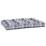 vidaXL Pernă de paleți, gri carouri, 120x80x12 cm, material textil vidaXL Pernă de paleți, gri carouri, 120x80x12 cm, material textil