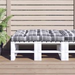 vidaXL Pernă de paleți, gri carouri, 120x80x12 cm, material textil vidaXL Pernă de paleți, gri carouri, 120x80x12 cm, material textil