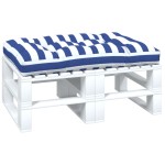 vidaXL Pernă de paleți, dungi albastru/alb, 120x80x12 cm, textil vidaXL Pernă de paleți, dungi albastru/alb, 120x80x12 cm, textil