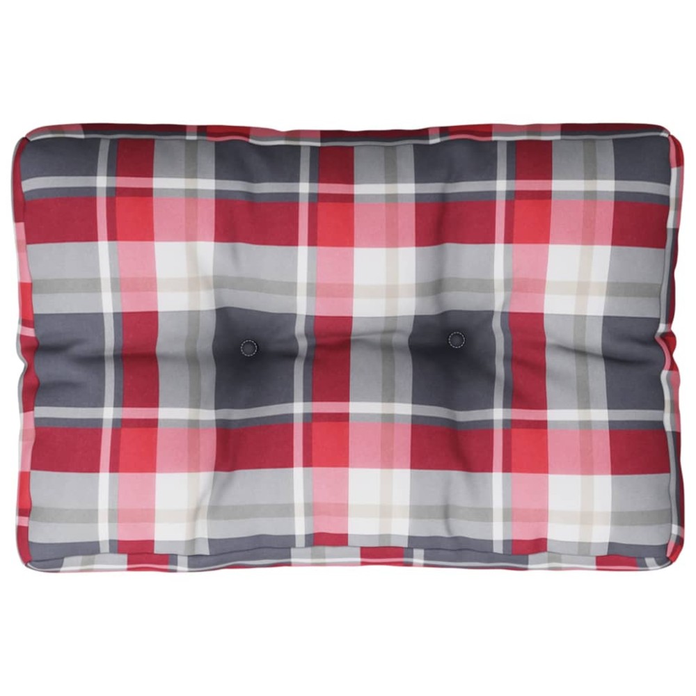 vidaXL Pernă de paleți, roșu carouri, 50x40x12 cm, material textil