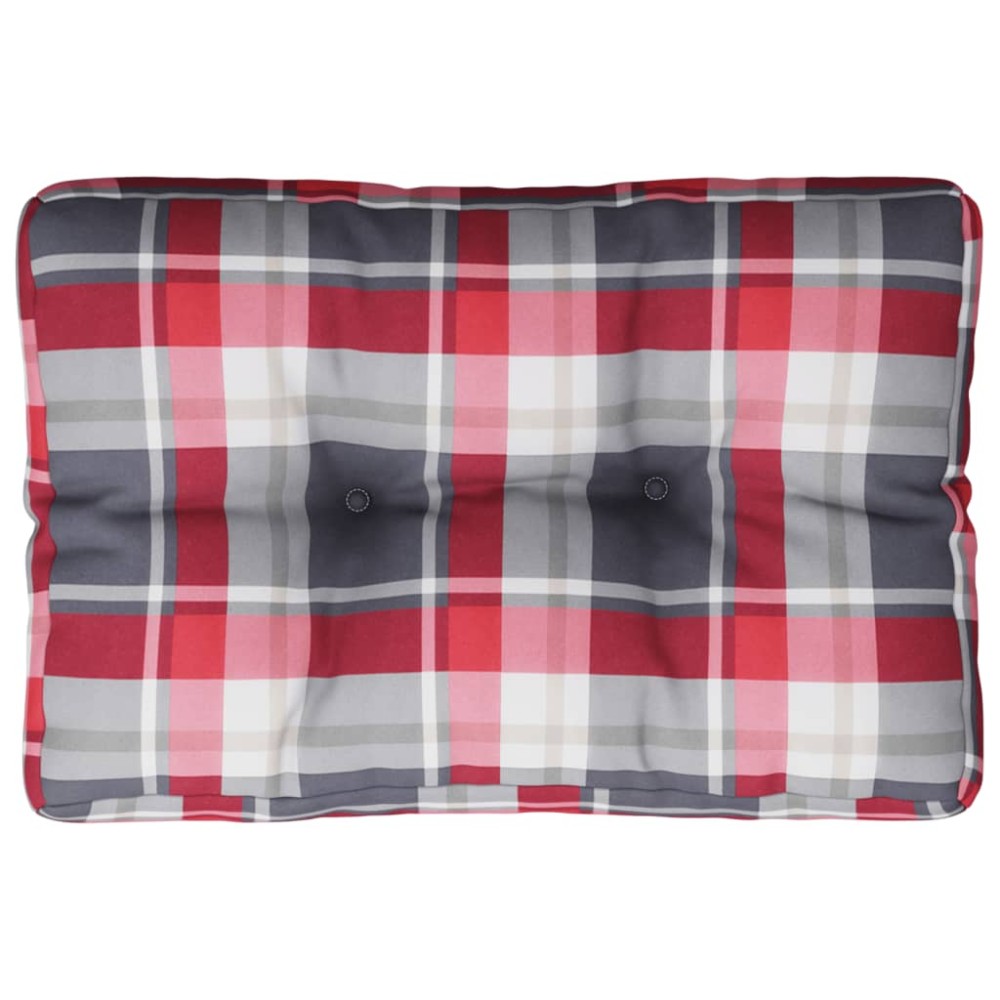 vidaXL Pernă de paleți, roșu carouri, 60x40x12 cm, material textil