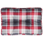 vidaXL Pernă de paleți, roșu carouri, 60x40x12 cm, material textil vidaXL Pernă de paleți, roșu carouri, 60x40x12 cm, material textil