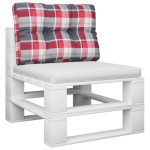 vidaXL Pernă de paleți, roșu carouri, 60x40x12 cm, material textil vidaXL Pernă de paleți, roșu carouri, 60x40x12 cm, material textil