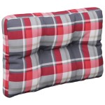 vidaXL Pernă de paleți, roșu carouri, 60x40x12 cm, material textil vidaXL Pernă de paleți, roșu carouri, 60x40x12 cm, material textil