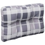 vidaXL Pernă de paleți, gri carouri, 60x40x12 cm, material textil