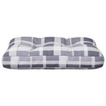 vidaXL Pernă de paleți, gri carouri, 60x40x12 cm, material textil
