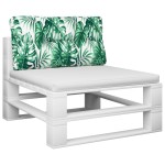 vidaXL Pernă de paleți, model frunze, 70x40x12 cm, textil
