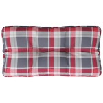 vidaXL Pernă de paleți, roșu carouri, 70x40x12 cm, material textil vidaXL Pernă de paleți, roșu carouri, 70x40x12 cm, material textil