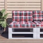 vidaXL Pernă de paleți, roșu carouri, 70x40x12 cm, material textil vidaXL Pernă de paleți, roșu carouri, 70x40x12 cm, material textil