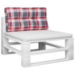 vidaXL Pernă de paleți, roșu carouri, 70x40x12 cm, material textil vidaXL Pernă de paleți, roșu carouri, 70x40x12 cm, material textil