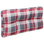 vidaXL Pernă de paleți, roșu carouri, 70x40x12 cm, material textil vidaXL Pernă de paleți, roșu carouri, 70x40x12 cm, material textil
