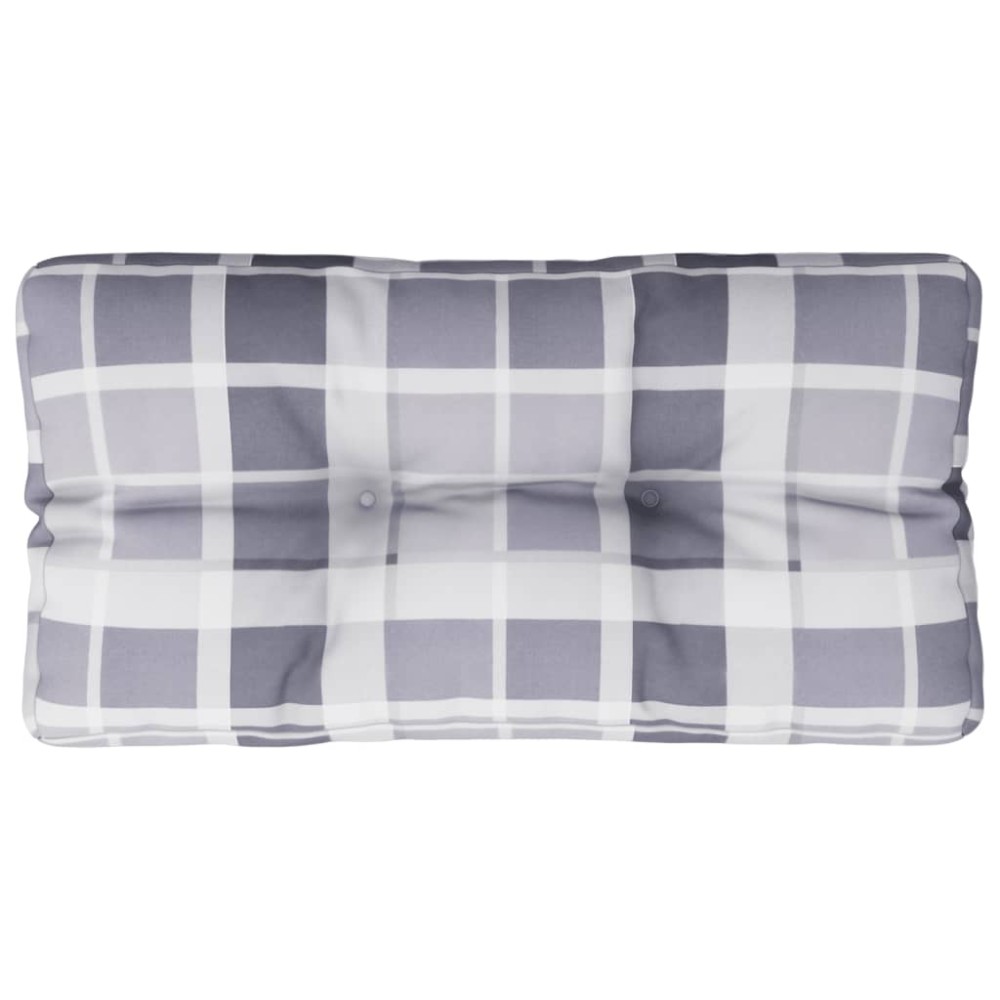 vidaXL Pernă de paleți, gri carouri, 70x40x12 cm, material textil